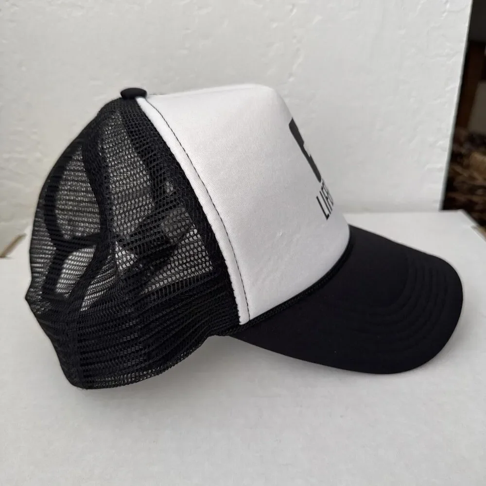 Hat Youth Black White Foam Front Mesh Back Snapback Trucker Cap
